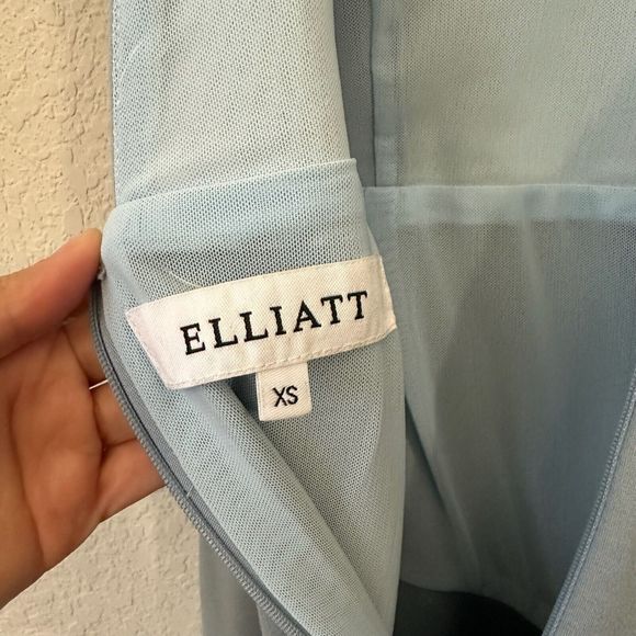 ELLIATT Spaghetti Strap Arch Ruffled Mini Dress in Baby Blue - Picture 11 of 15